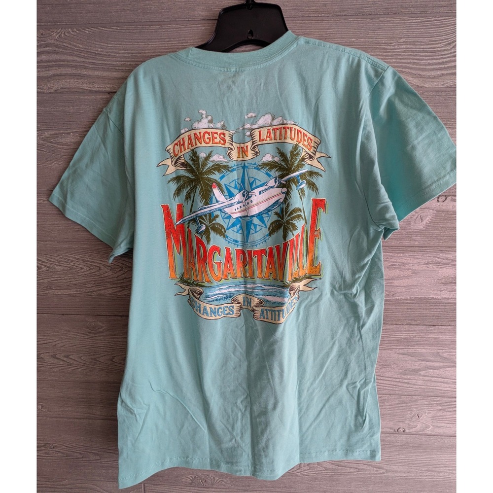 NWT-Margaritaville Mens Changes in Latitudes T-Shirt Mint Green Large Auburndale - Picture 2 of 5
